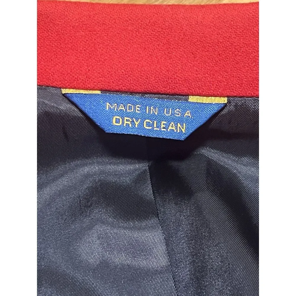 Pendleton Men's Size 46 Virgin Wool Bright Red blazer coat vintage USA - Picture 10 of 14